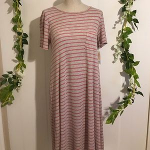 Pink and Grey Stripe LuLaRoe Carly XXS
